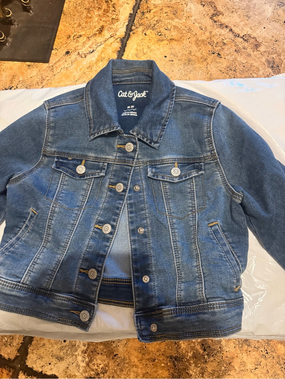Cat & Jack Girls' Classic Medium Blue Denim Jacket